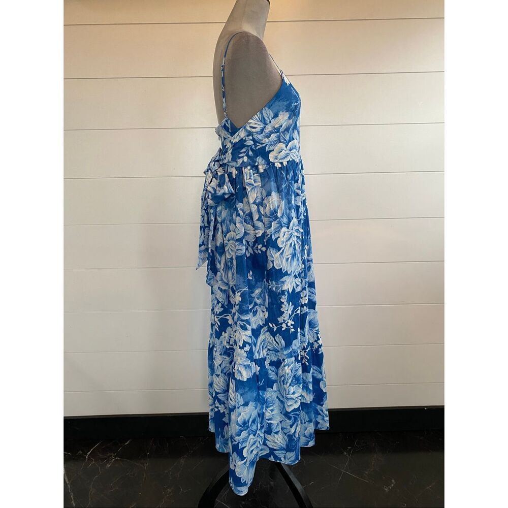 Joie blue floral maxi dress ankle length NWT Sz 10 - Picture 4 of 9